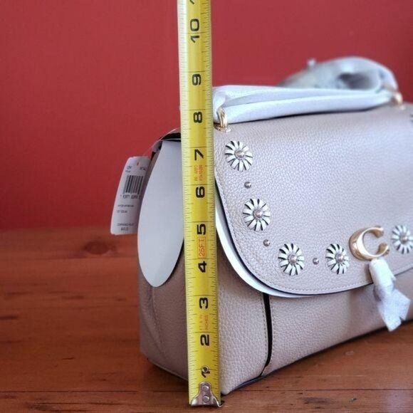 COACH Remi Whipstitch Daisy Embellished Leather Crossbody Shoulder Handbag - Picture 11 of 15